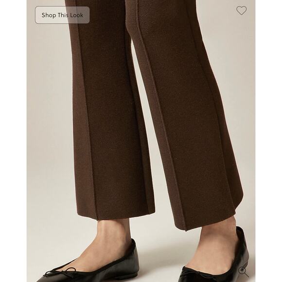 J. Crew New Delaney kickout sweater pant Heather Chocolate NWT size Petite Small - Picture 4 of 9